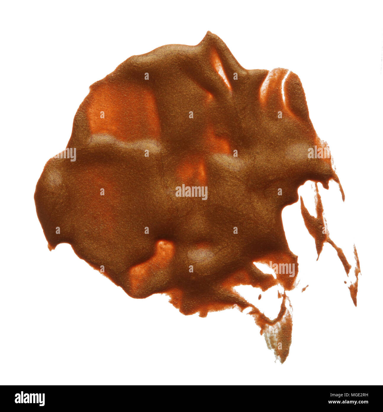 Abstract or bronze coups de pinceau acrylique. Banque D'Images