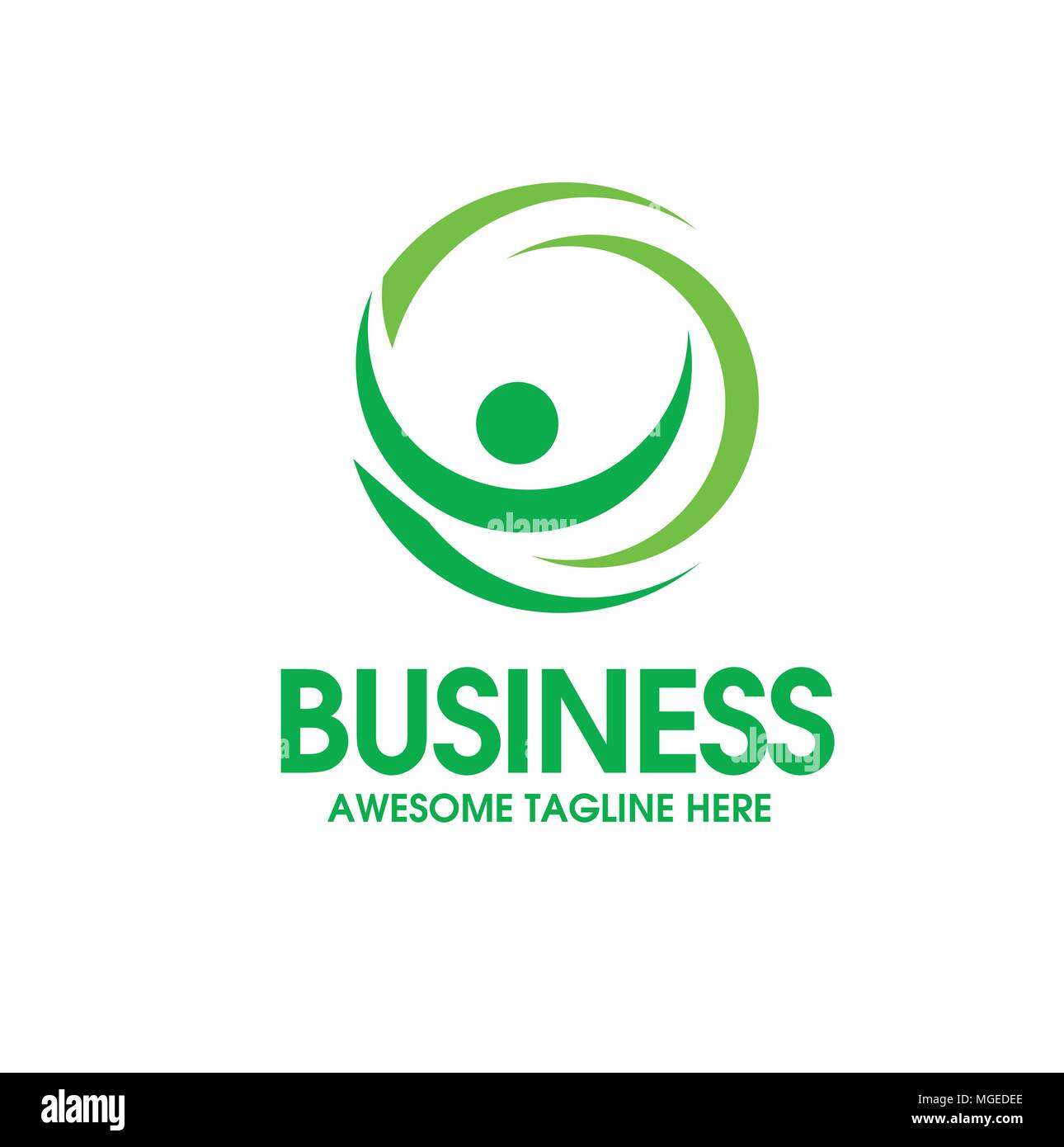 Simple humain avec caractère cercle logo vector concept illustration. La figure de l'homme abstrait logo. Logo de personnes Illustration de Vecteur