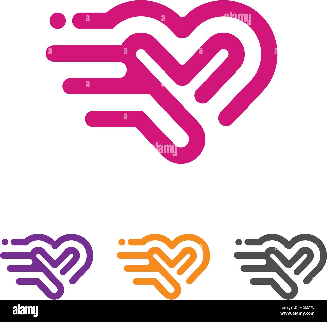 Icône de cœur logo Vector. Logo Coeur, forme de coeur. l'amour concept logo. Logo coeur. Icône de cœur. L'amour, la santé ou votre médecin et les relations symbole. Vecteur de coeur Illustration de Vecteur