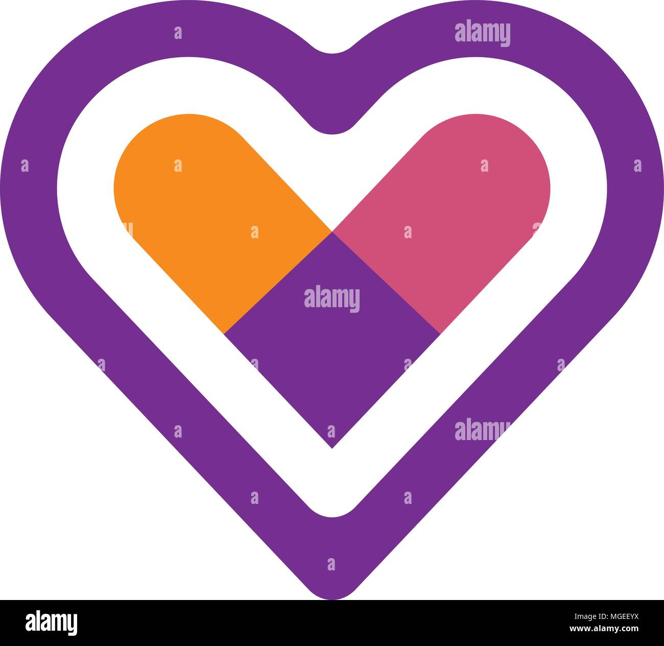 Icône de cœur logo Vector. Logo Coeur, forme de coeur. l'amour concept logo. Logo coeur. Icône de cœur. L'amour, la santé ou votre médecin et les relations symbole. Vecteur de coeur Illustration de Vecteur