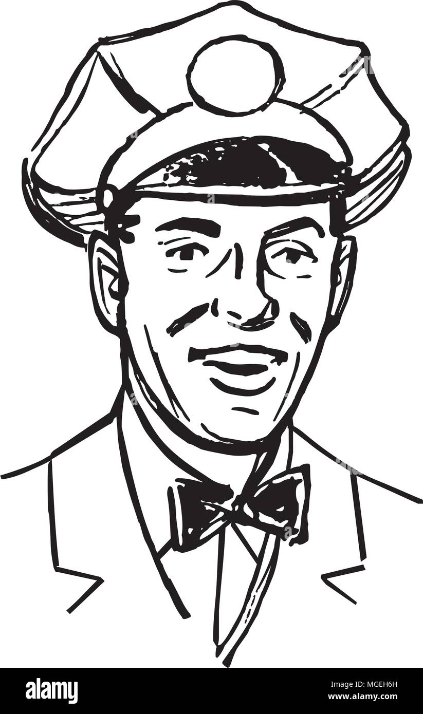 Homme de service - Retro Clipart Illustration Illustration de Vecteur