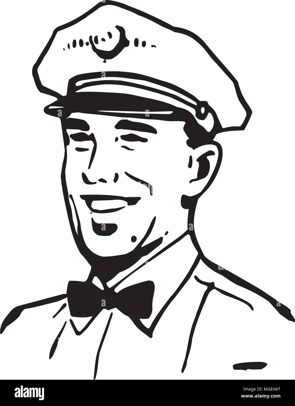 Homme de service 2 - Retro Clipart Illustration Illustration de Vecteur
