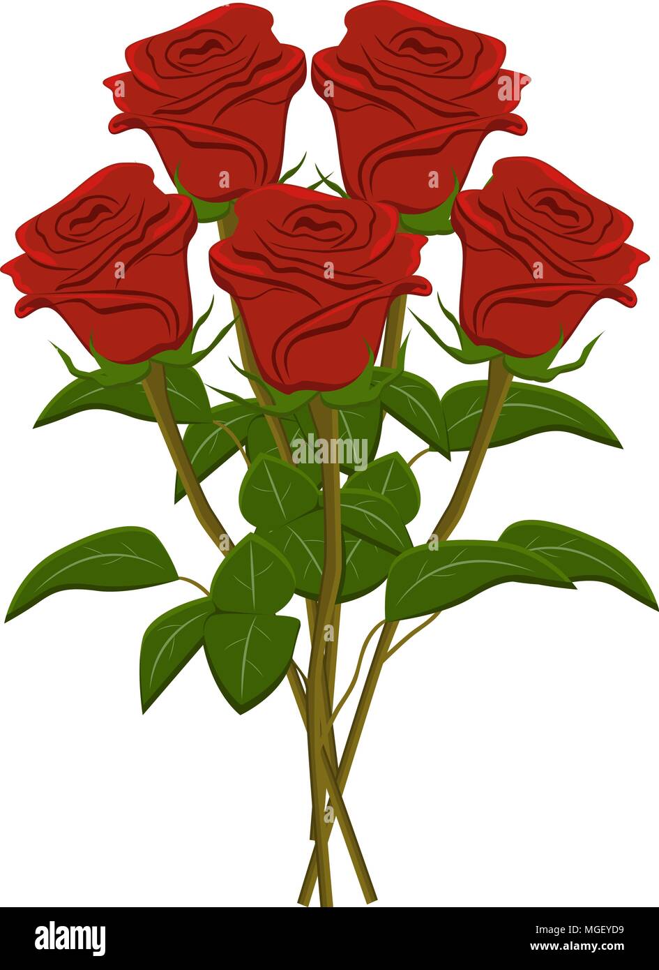Clip art bouquet de roses rouges, vector Image Vectorielle Stock - Alamy