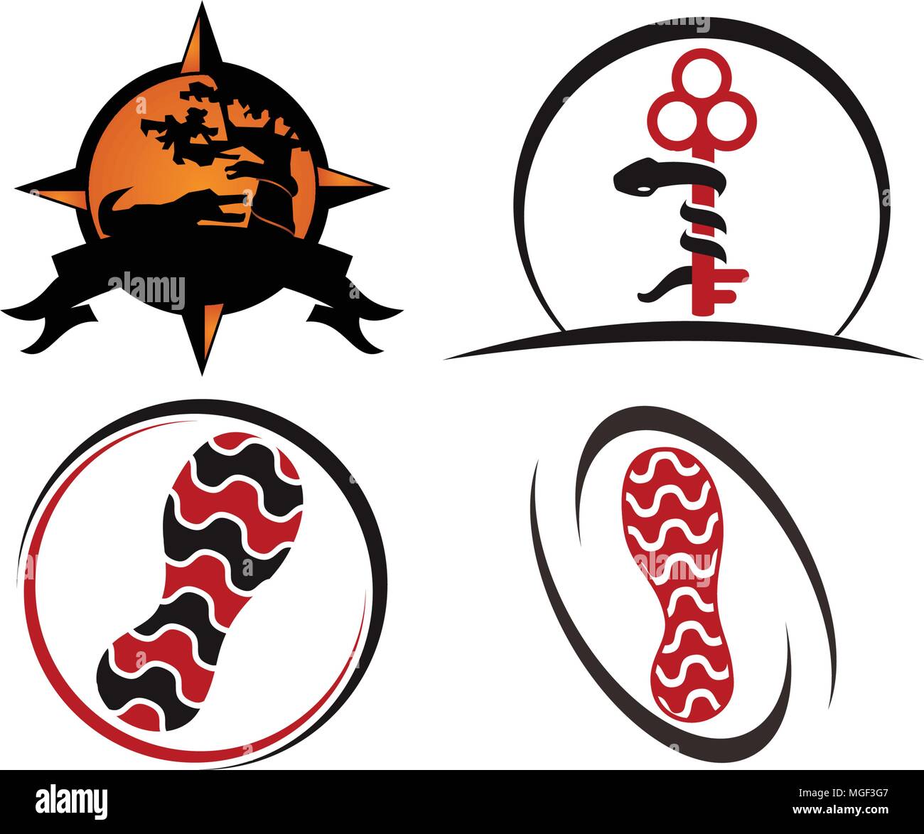 Jeu de modèle de guide d'aventure Illustration de Vecteur