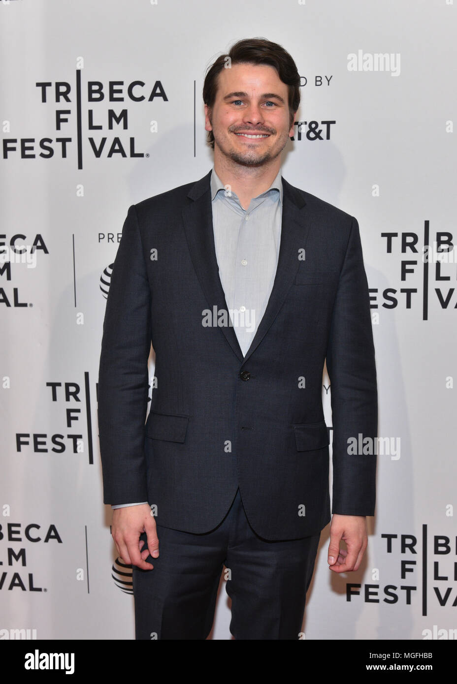 New York, États-Unis, 27 avril 2018. Jason Ritter assiste à l 'histoire' au cours de la 2018 Tribeca Film Festival au Théâtre SVA le 27 avril, 2018 à New York. Crédit : Erik Pendzich/Alamy Live News Banque D'Images