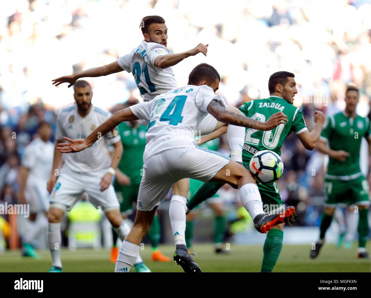 Match de football entre le Real Madrid et Saragosse du 2017/20178 Ligue Espagnole, qui a eu lieu au Santiago Bernabeu, à Madrid. (Photo : Jose L. Cuesta/261/Cordon presse). Borja Mayoral Cordon Press Banque D'Images