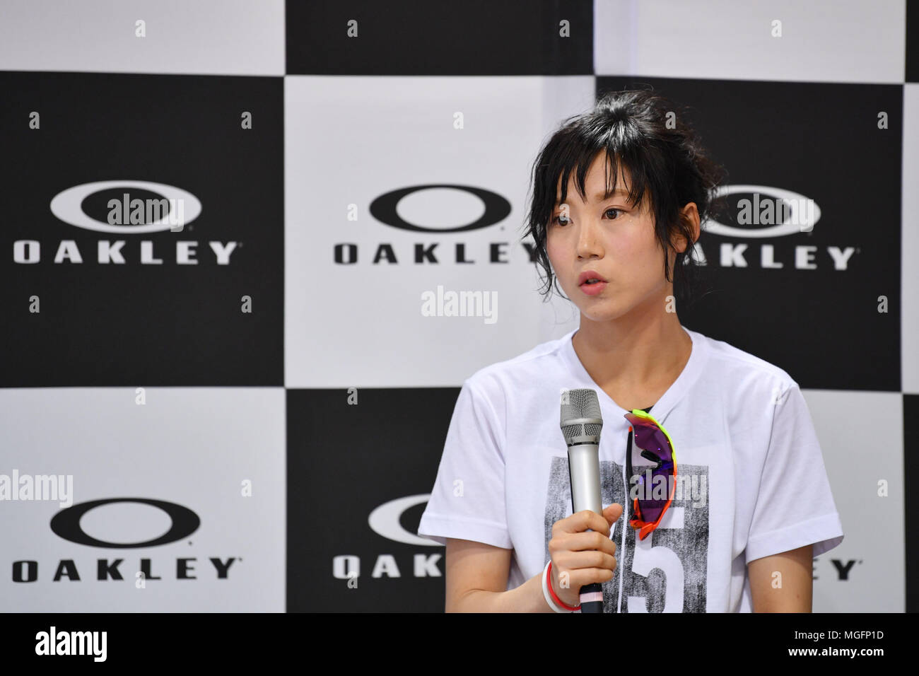 Miho Takagi, 28 avril 2018 : membre de l'équipe Oakley assister à Talk session à Tokyo, Japon. Credit : MATSUO.K/AFLO SPORT/Alamy Live News Banque D'Images