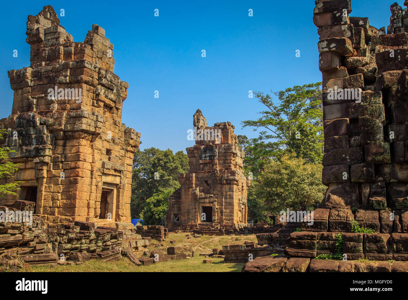 Prasats Suor Prat et du Sud Kleang. Siem Reap, Cambodge. Banque D'Images