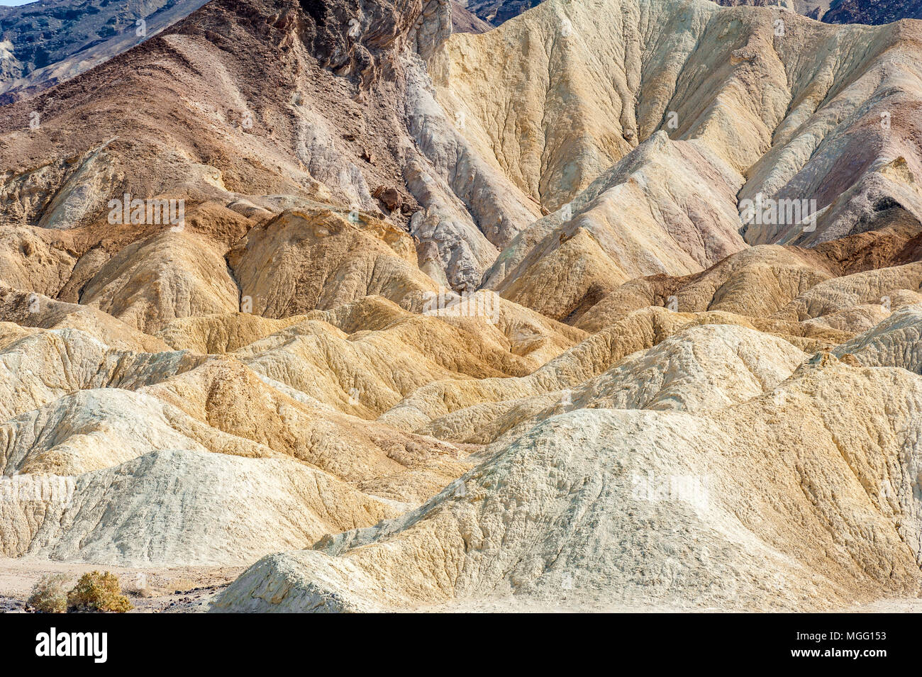 Paysage d'érosion de Zabriskie Point dans la Death Valley National Park, California, USA Banque D'Images