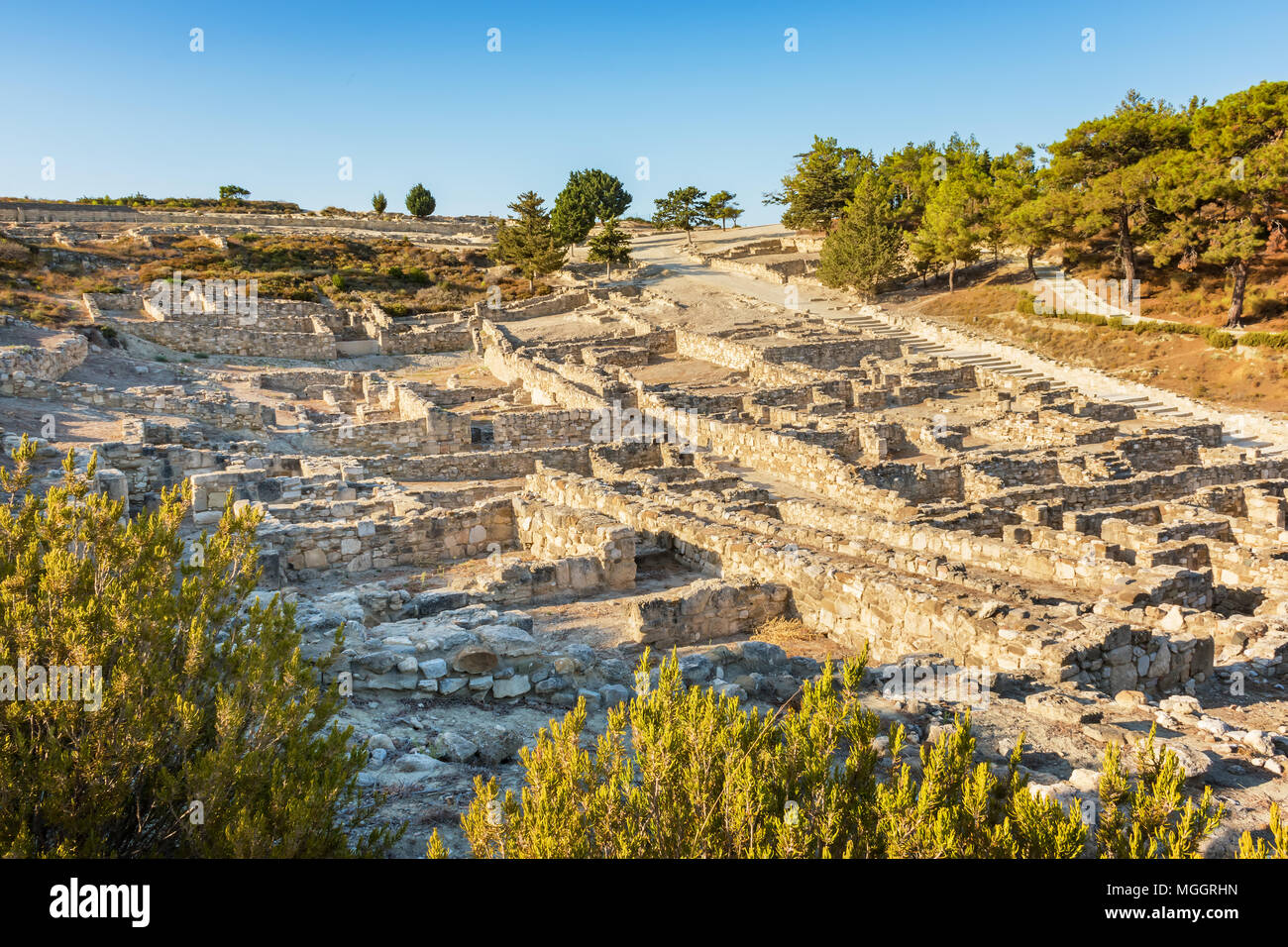 Maisons hellénistiques dans la ville antique de Kamiros (île de Rhodes (Grèce) Banque D'Images