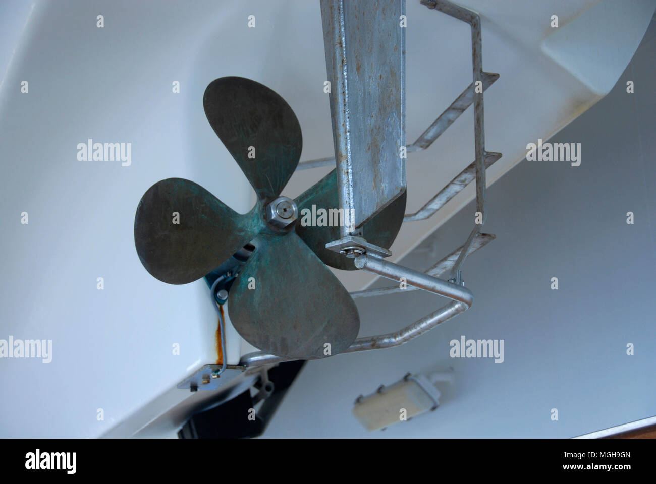 Quatre pales hélice de bateau de vie d'un paquebot de croisière Banque D'Images