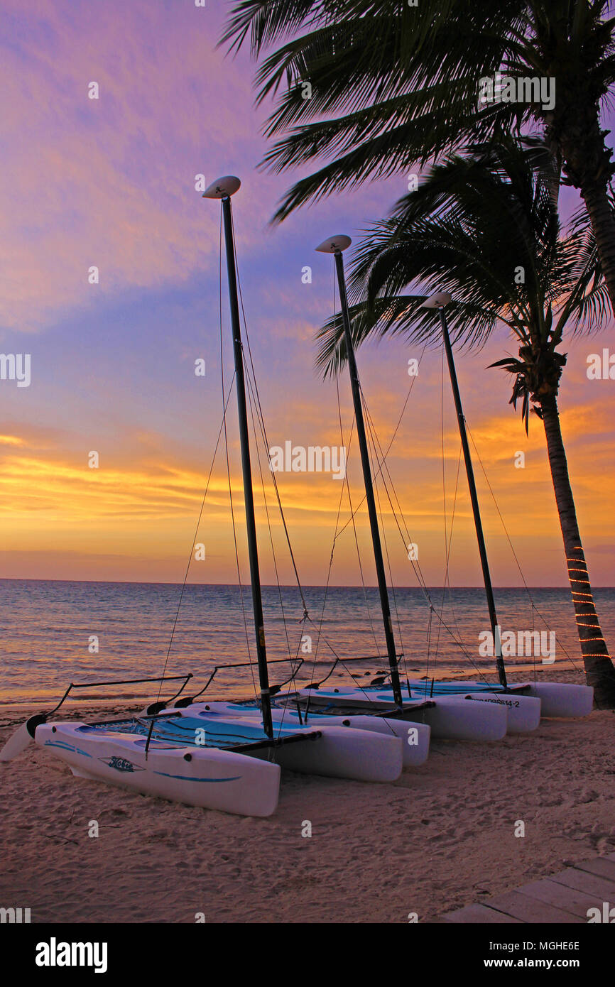 Coucher du soleil à Cozumel Banque D'Images