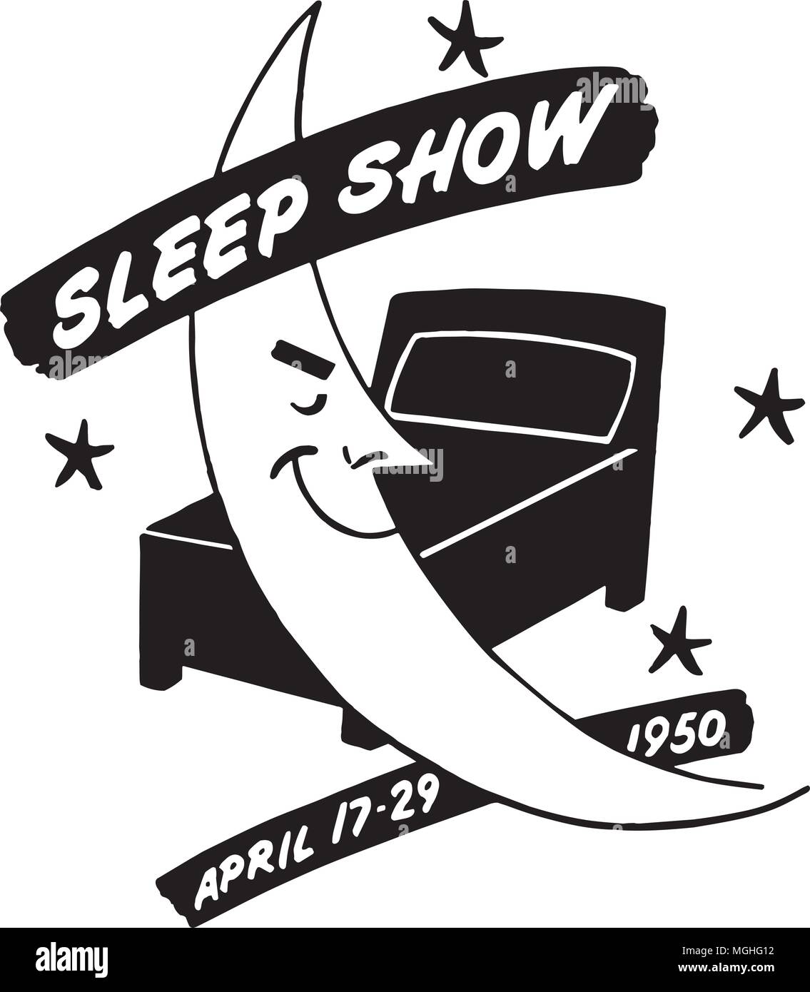 Dormir Show - Retro Art Ad Banner Illustration de Vecteur Dormir Show - Retro Art Ad Banner Illustration de Vecteur
