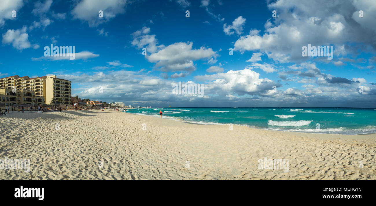 Cancun, Mexique, Amérique du Sud : [relaxation Tropical à zona hotelera à Cancun, destination touristique, playa Chac Mool beach] Banque D'Images