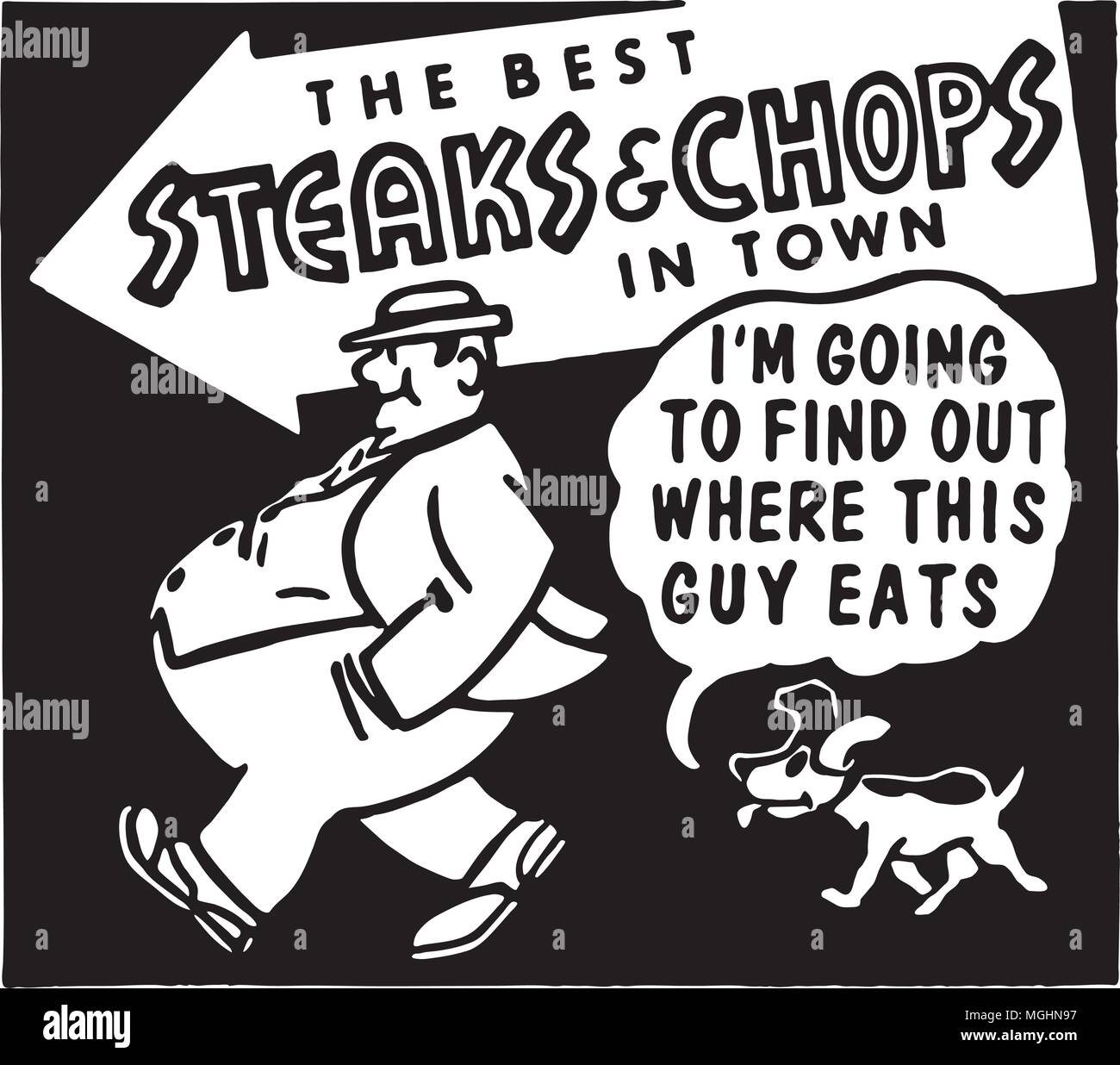 Des steaks et côtelettes 4 - Petite annonce bannière Illustration de Vecteur