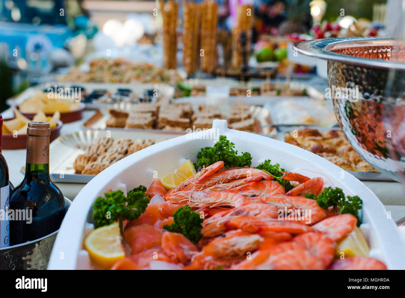 Apéritif délicieux buffet ouvert sur Banque D'Images