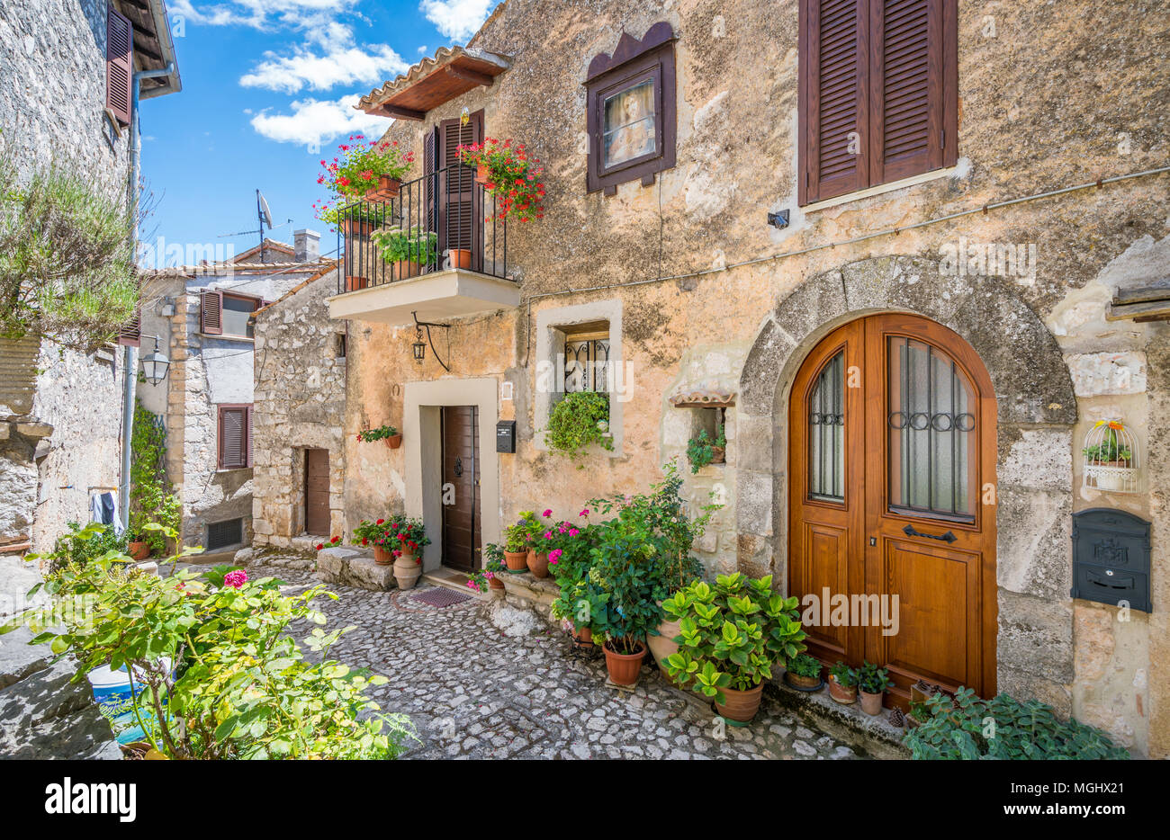 Fumone, commune italienne de la province de Frosinone dans la région du Latium. Italie Banque D'Images