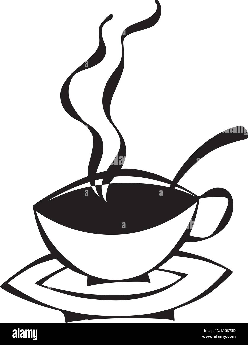 Stylilzed tasse de café - Retro Clipart Illustration Illustration de Vecteur