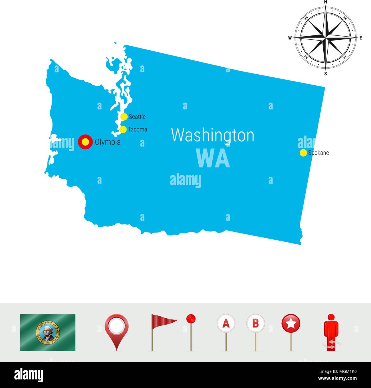 Washington Carte Vectorielle Isole Sur Fond Blanc Silhouette Detaillees De L Etat De Washington Drapeau Officiel De Washington Image Vectorielle Stock Alamy Washington Carte Vectorielle Isole Sur Fond Blanc Silhouette Detaillees De L Etat De Washington Drapeau Officiel De Washington Image Vectorielle Stock Alamy