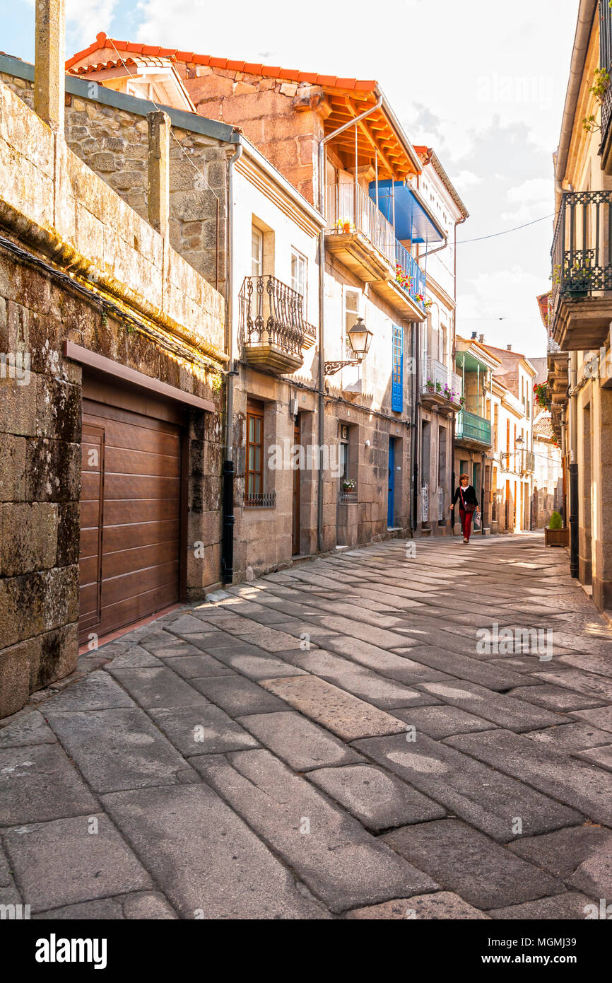 Calle típica en Allariz. Ourense. La Galice. España Banque D'Images