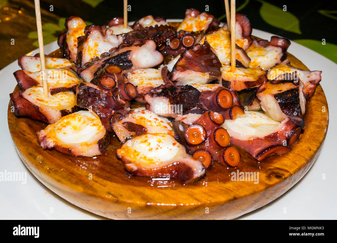 Pulpo a la gallega (a Feira). Ourense. La Galice. España Banque D'Images