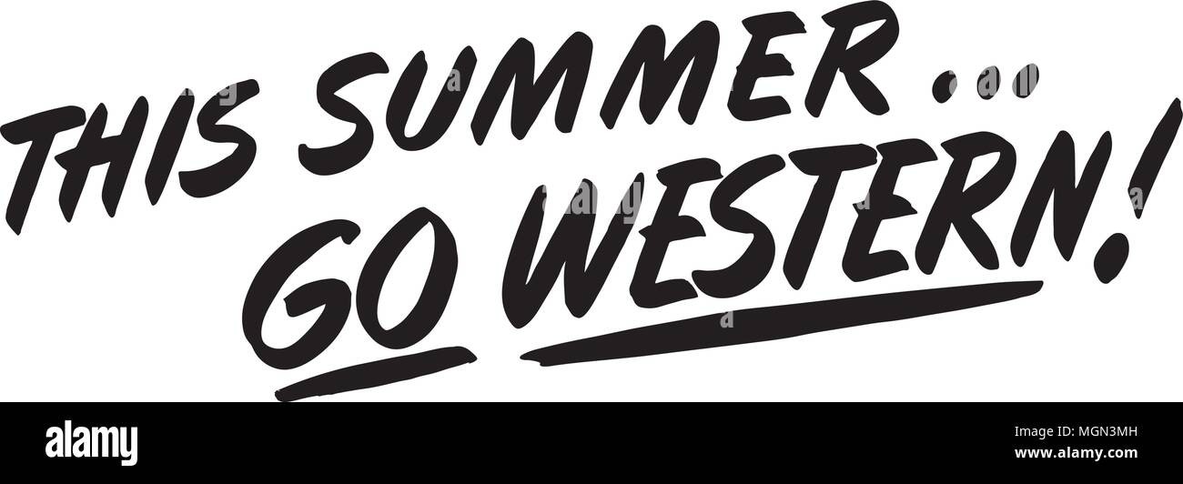 Cet été Rendez-Western - Retro Clipart Banner Illustration de Vecteur