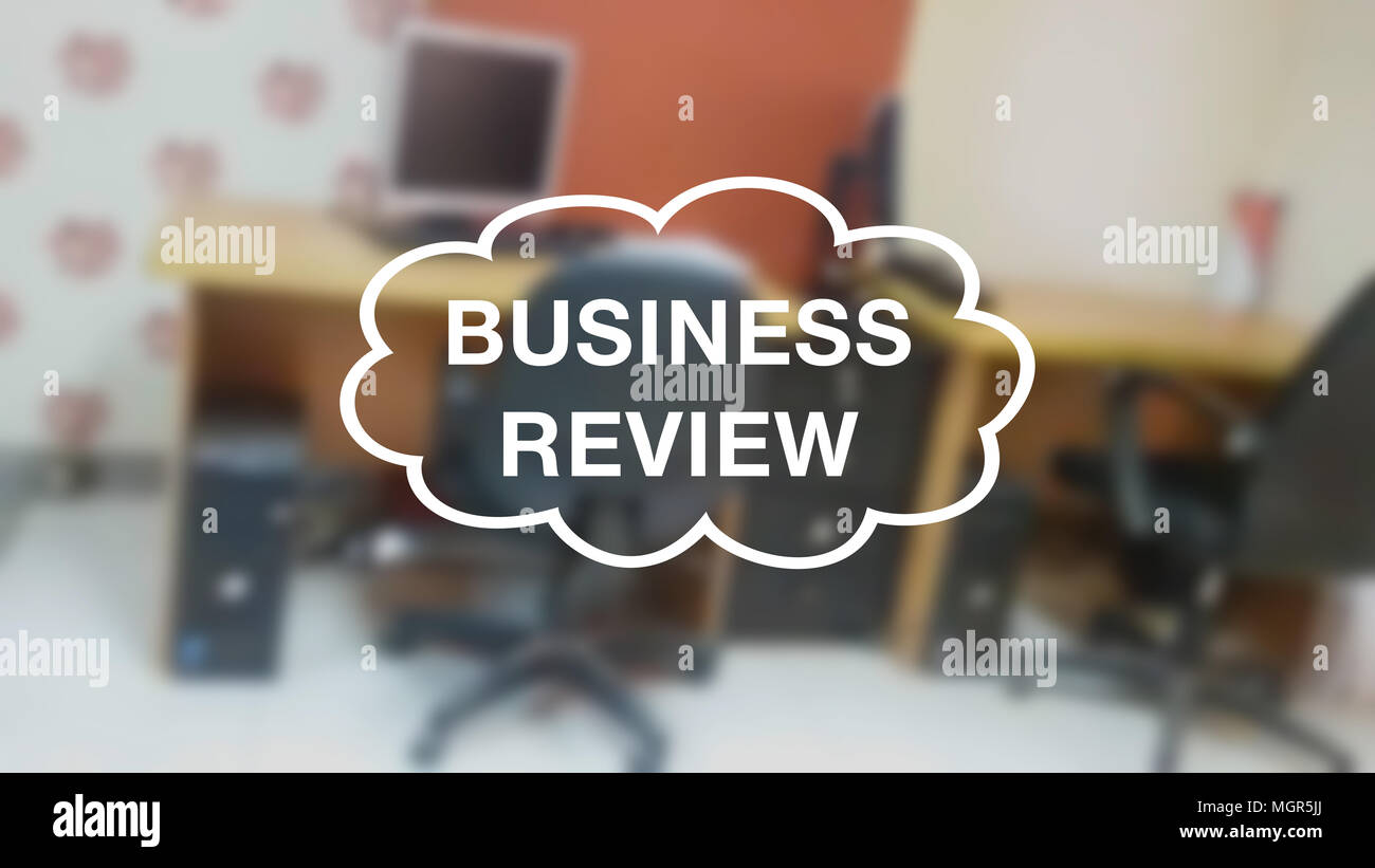Business Review mot avec flou business background Banque D'Images