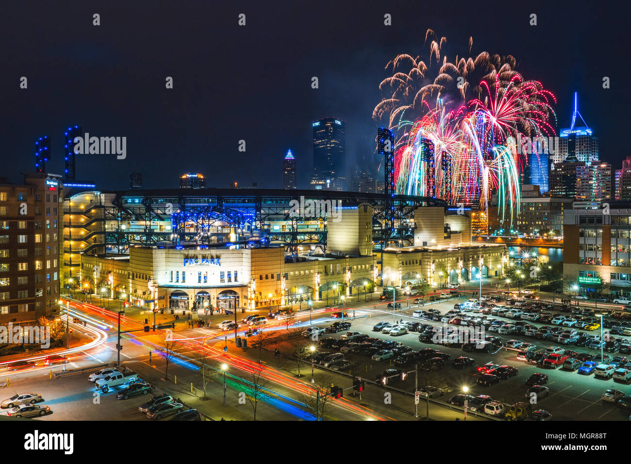 PNC Park Fireworks Banque D'Images