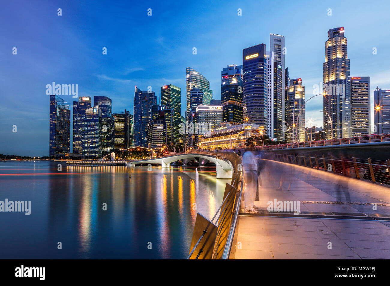 Le Pont du Jubilé, à Singapour. Banque D'Images