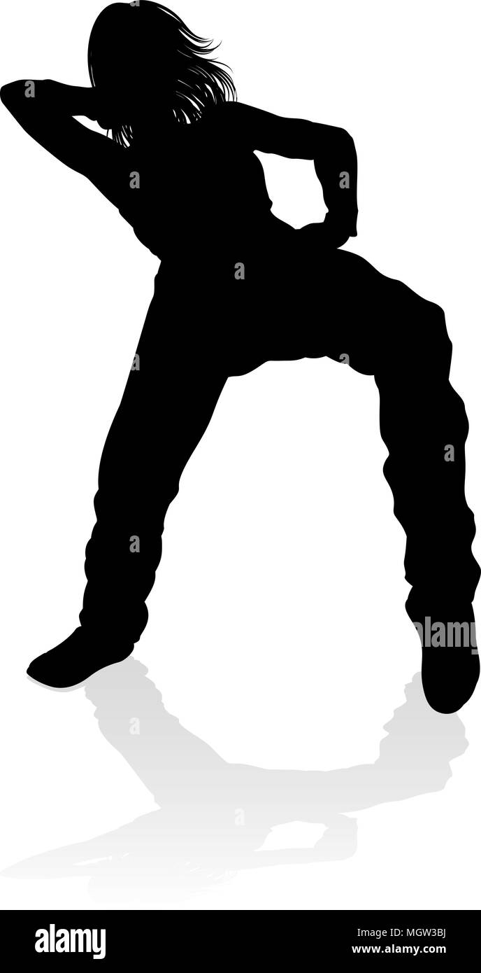 Street Dance Dancer Silhouette Illustration de Vecteur