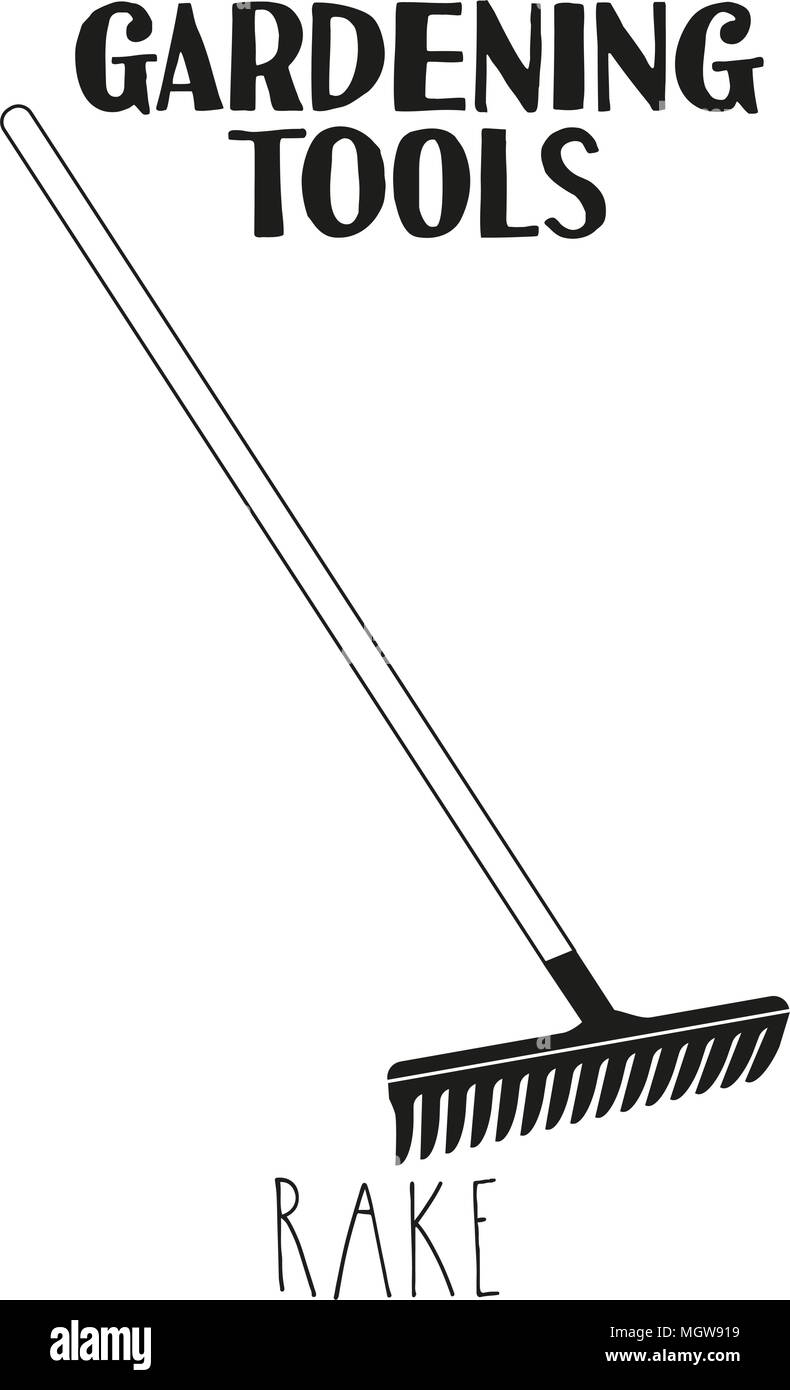 Silhouette de râteau en noir et blanc. Outil de jardin carte cadeau d'illustration vectorielle, autocollant de certificat d'un insigne, signe, cachet, étiquette, logo, icône, poster, patch, Illustration de Vecteur Silhouette de râteau en noir et blanc. Outil de jardin carte cadeau d'illustration vectorielle, autocollant de certificat d'un insigne, signe, cachet, étiquette, logo, icône, poster, patch, Illustration de Vecteur