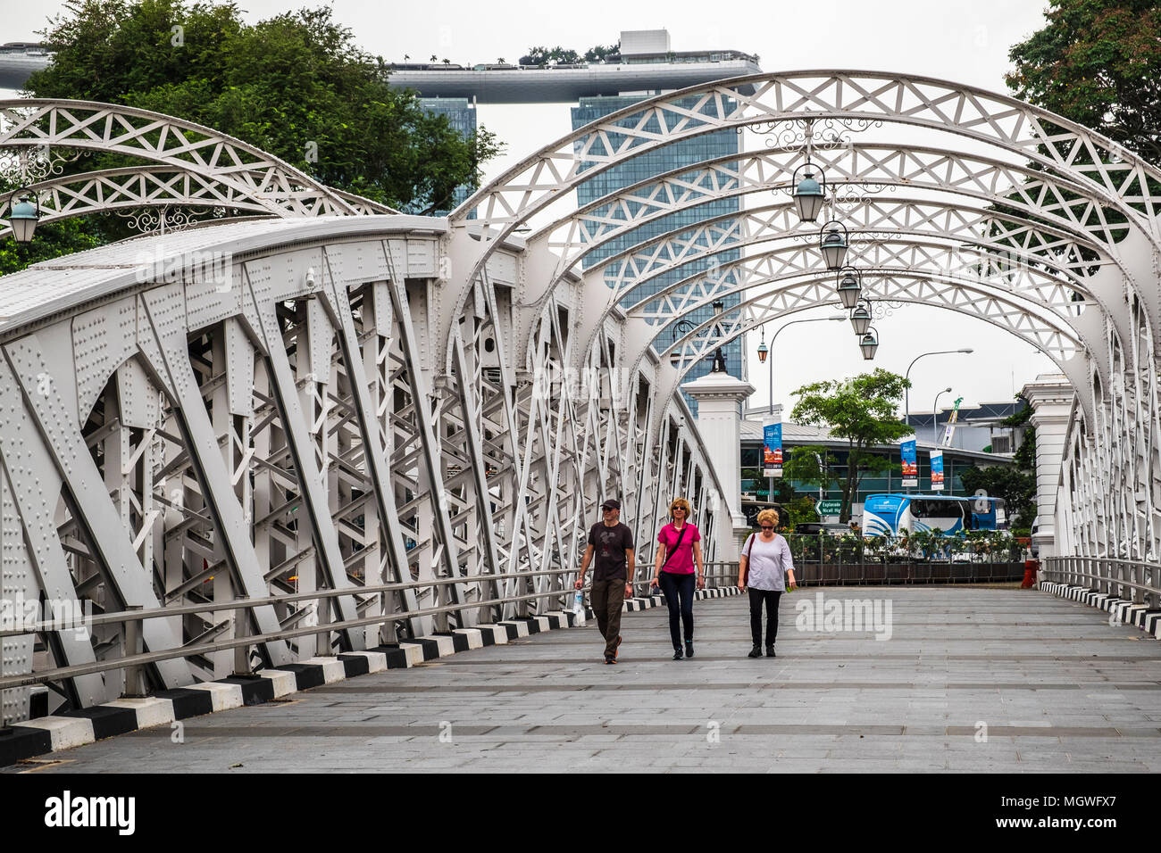 Pont Anderson (Fullerton Road), Singapour Banque D'Images