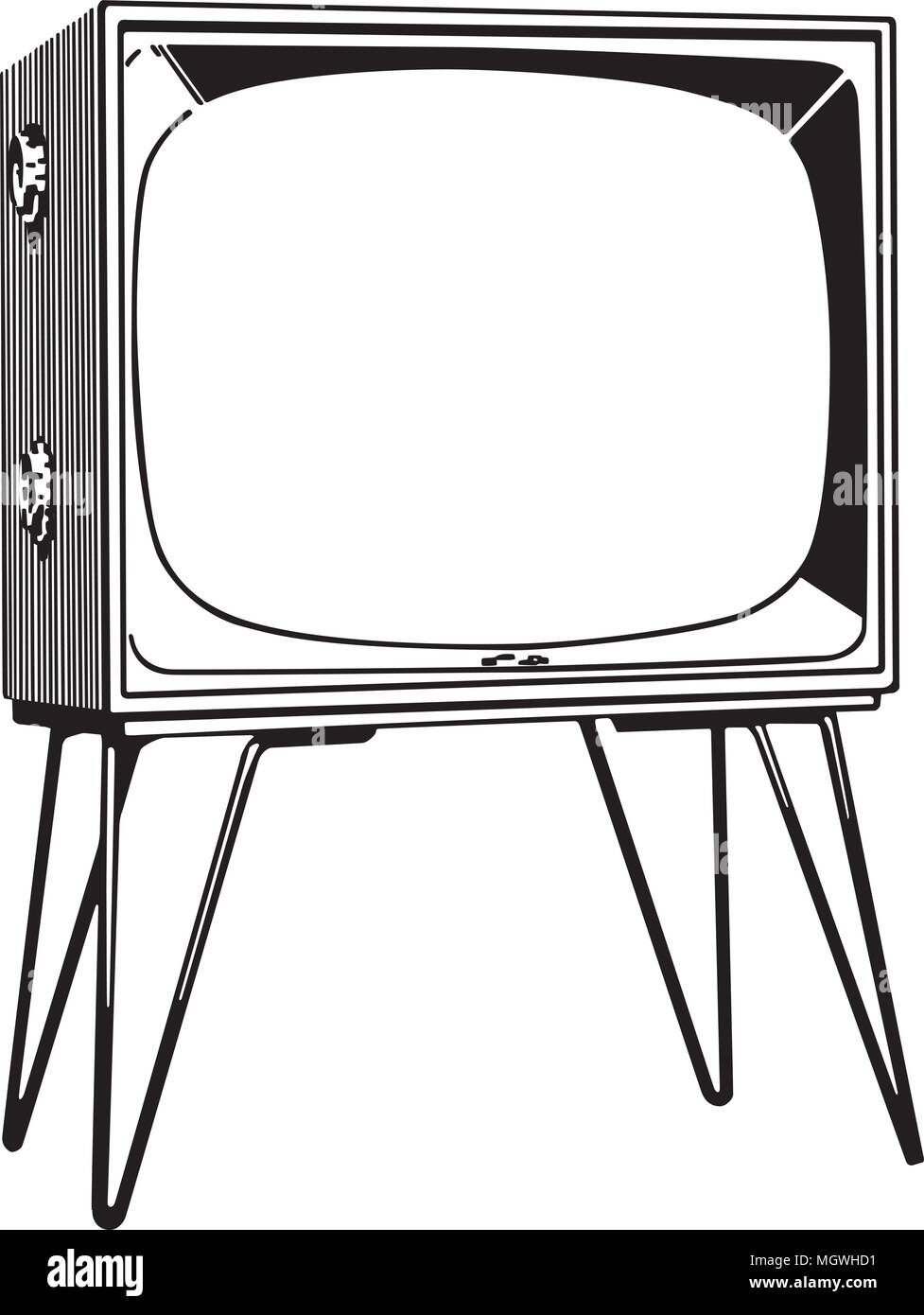 Téléviseur - Retro Clipart Illustration Illustration de Vecteur