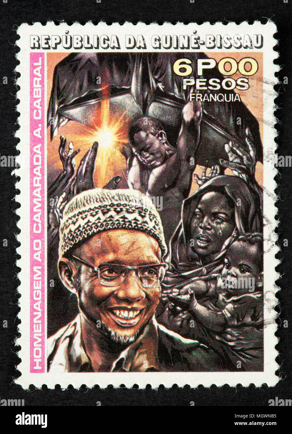 Timbre-poste de la Guinée-Bissau Banque D'Images