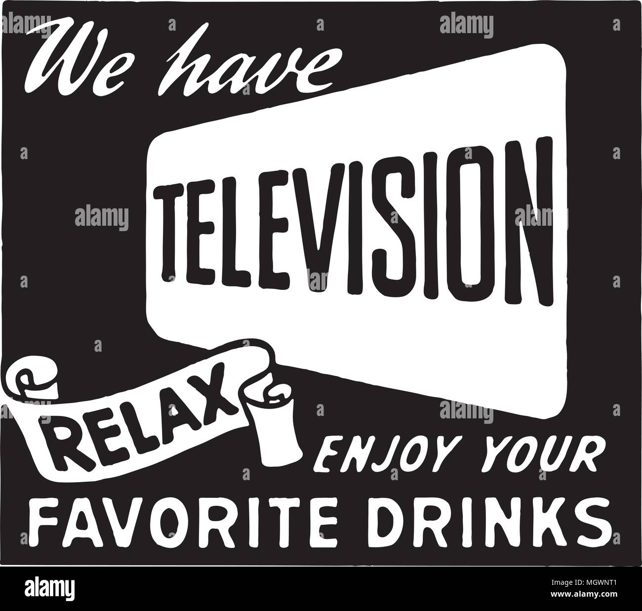 Nous avons la télévision 2 - Petite annonce bannière Illustration de Vecteur