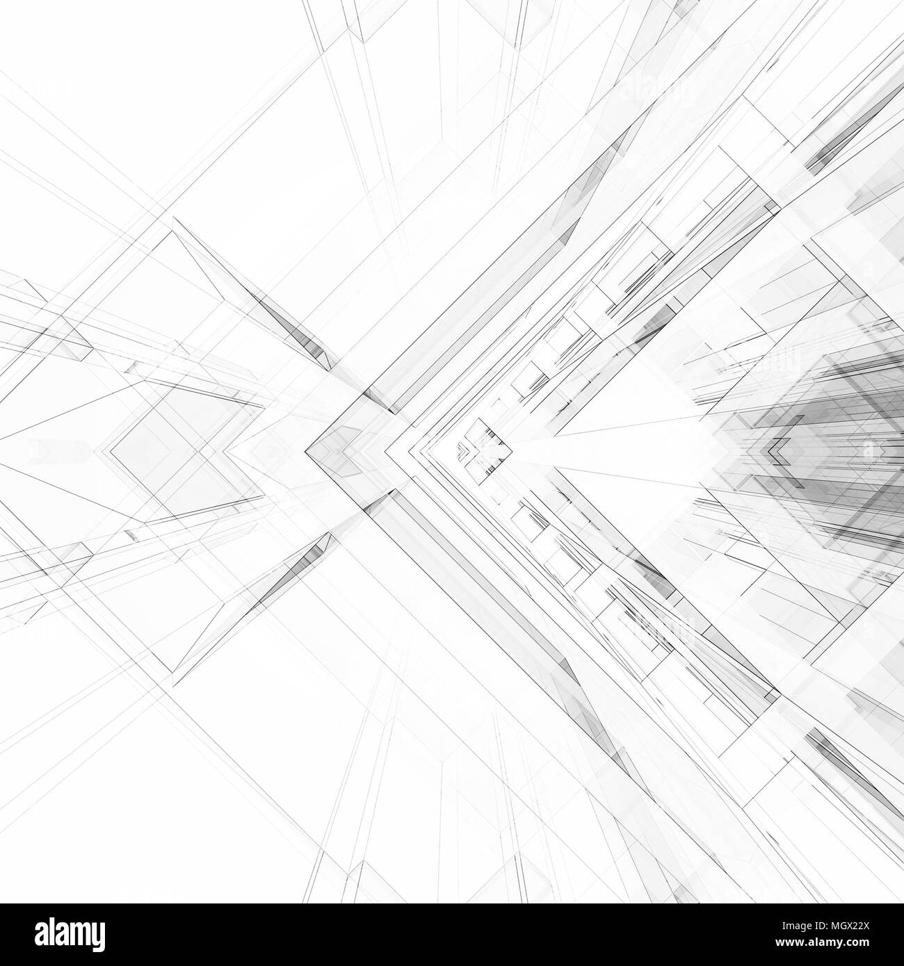 Abstrait architecture fond. Le rendu 3D Banque D'Images