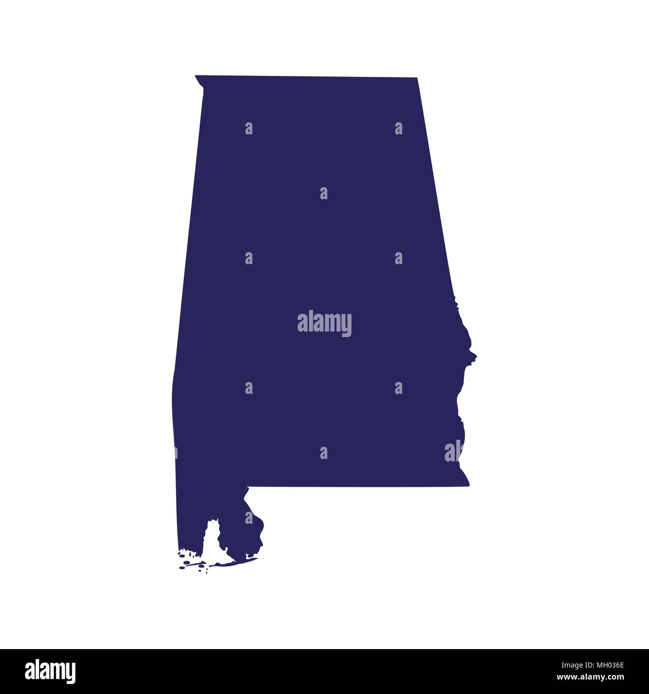 Plan de l'état américain de l'Alabama Illustration de Vecteur
