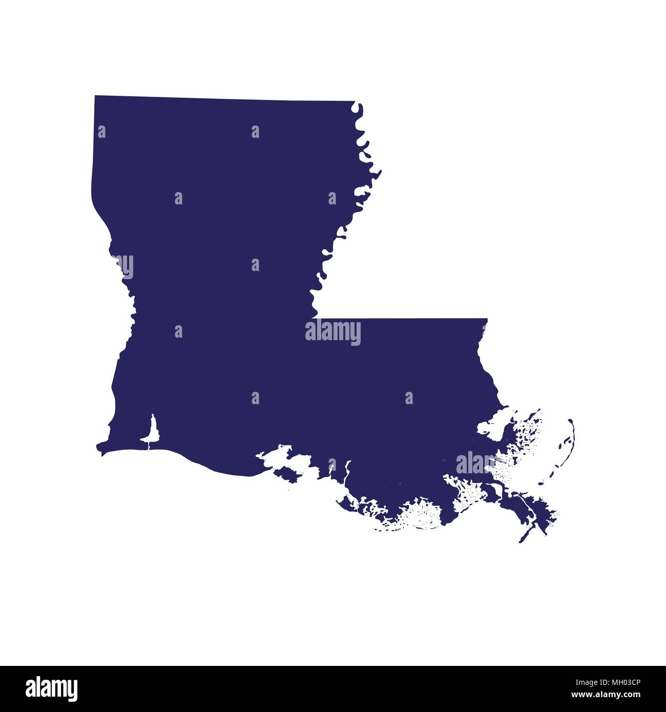 Plan de l'état américain de la Louisiane Illustration de Vecteur