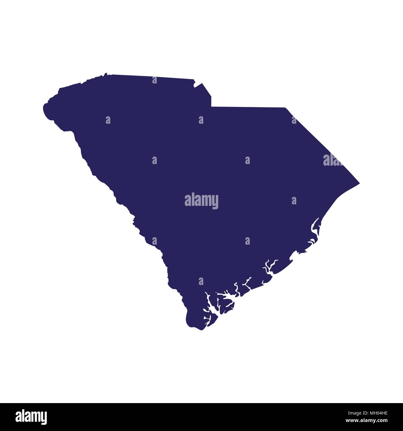 Plan de l'état américain de Caroline du Sud Illustration de Vecteur