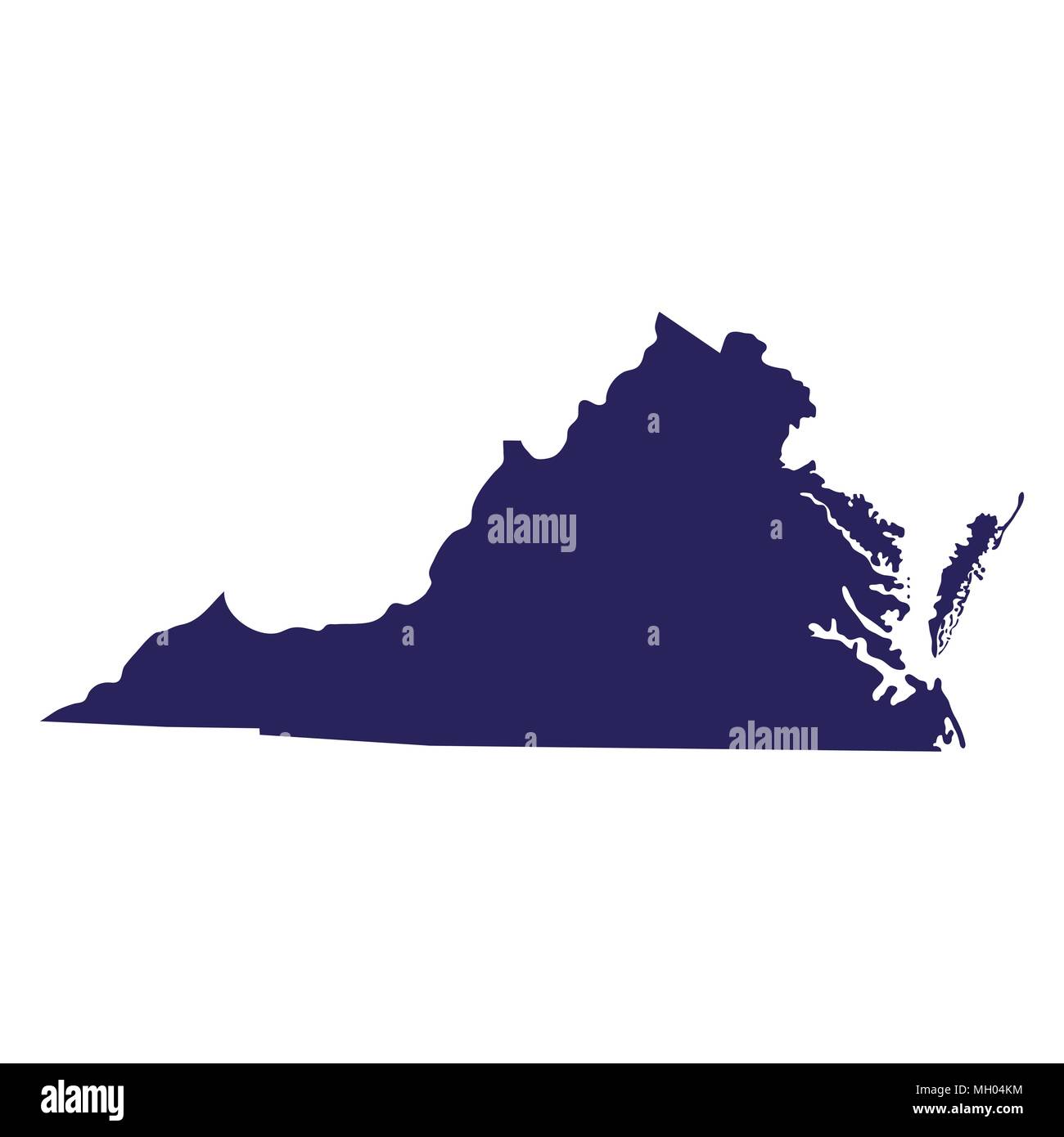Plan de l'état américain de Virginie Illustration de Vecteur