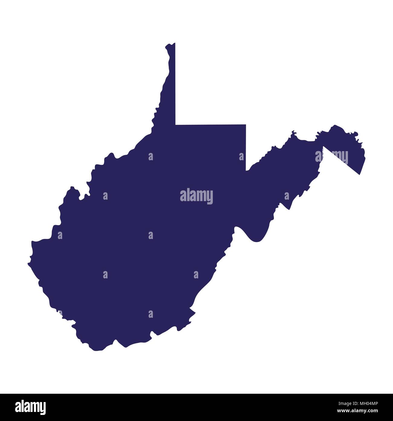 Plan de l'état américain de la Virginie de l'Ouest Illustration de Vecteur