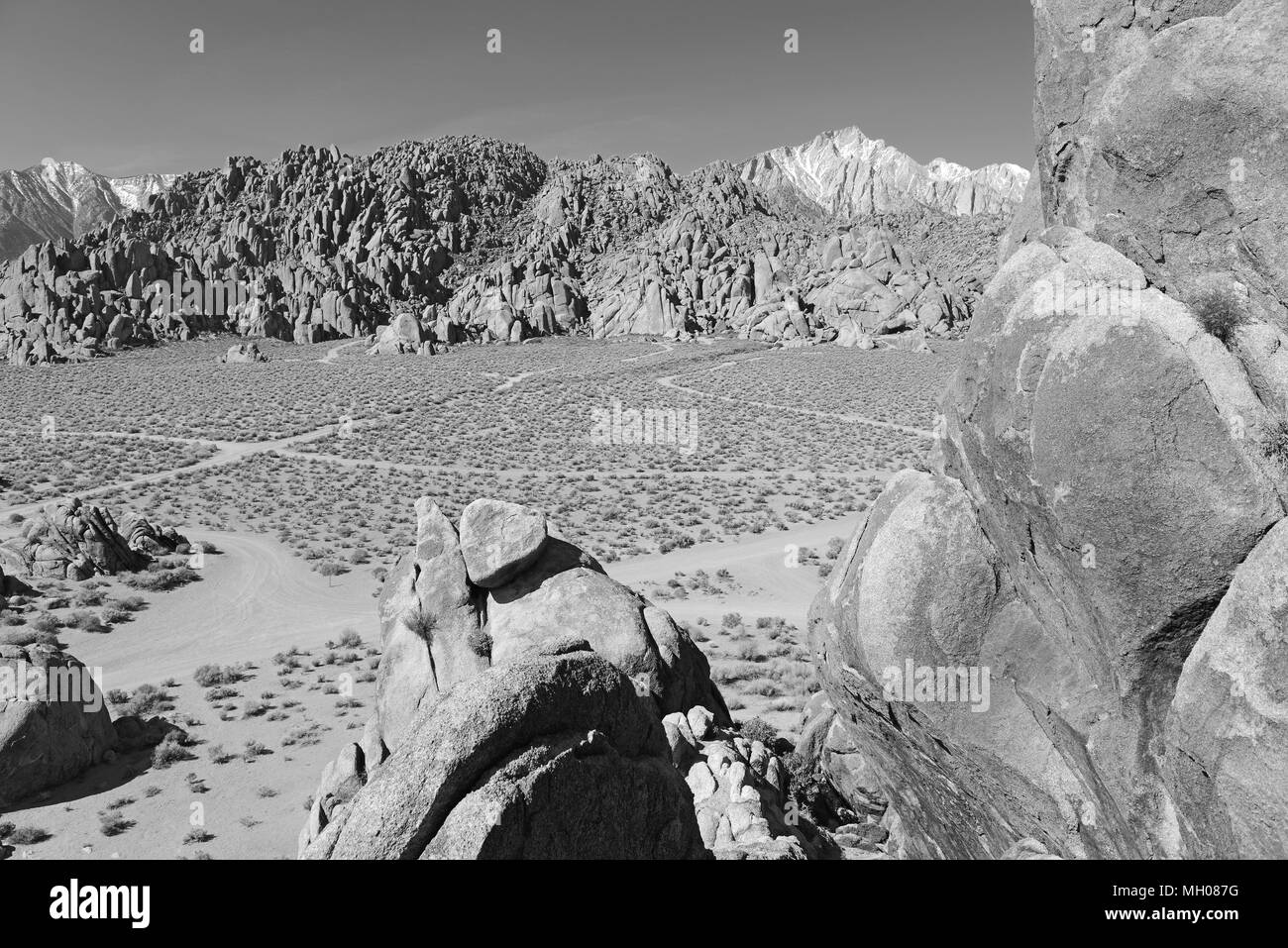 Alabama Hills, un film de définir l'emplacement pour de nombreux films à Hollywood et aire de loisirs populaire sous le Mont Whitney dans la partie Est de la Sierra, en Californie Banque D'Images
