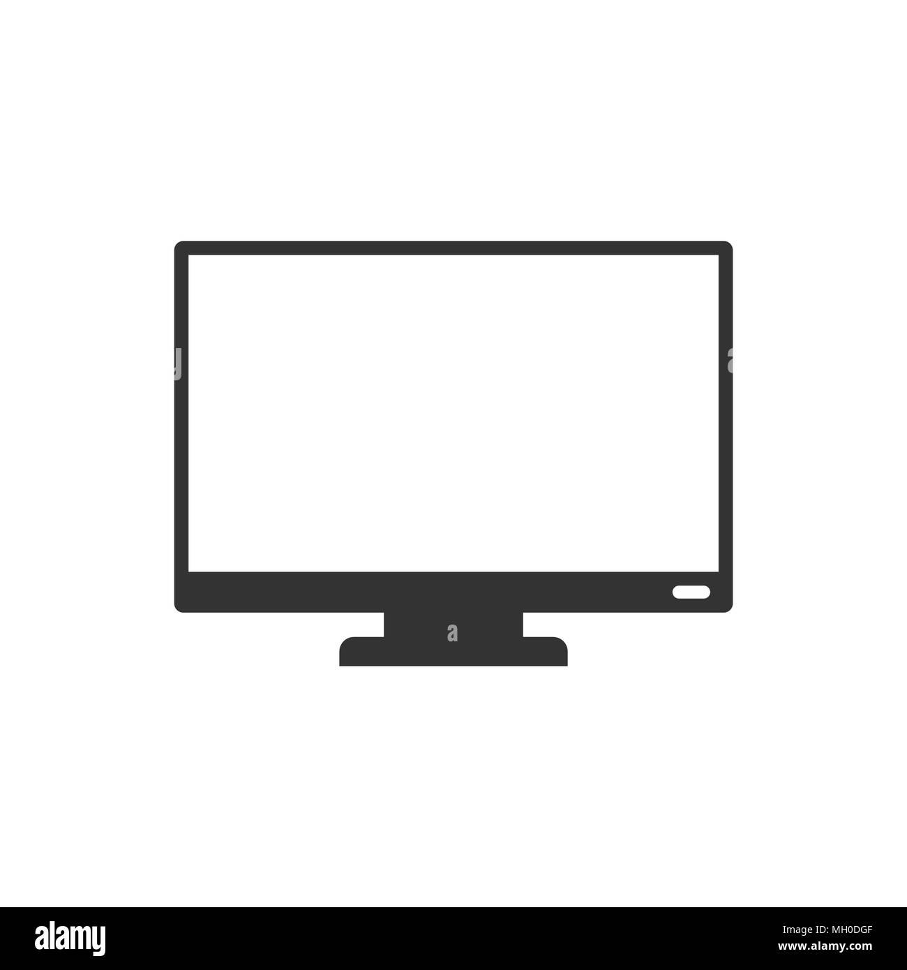 Le moniteur de l'ordinateur dans l'icône vecteur télévision style. Illustration de la télévision sur fond blanc isolé. Tv display concept d'entreprise. Illustration de Vecteur