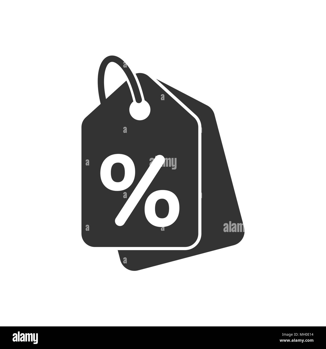 Remise d'achat tag icône dans télévision style. Un pourcentage de remise coupon illustration sur fond blanc isolé. Badge boutique concept d'entreprise. Illustration de Vecteur