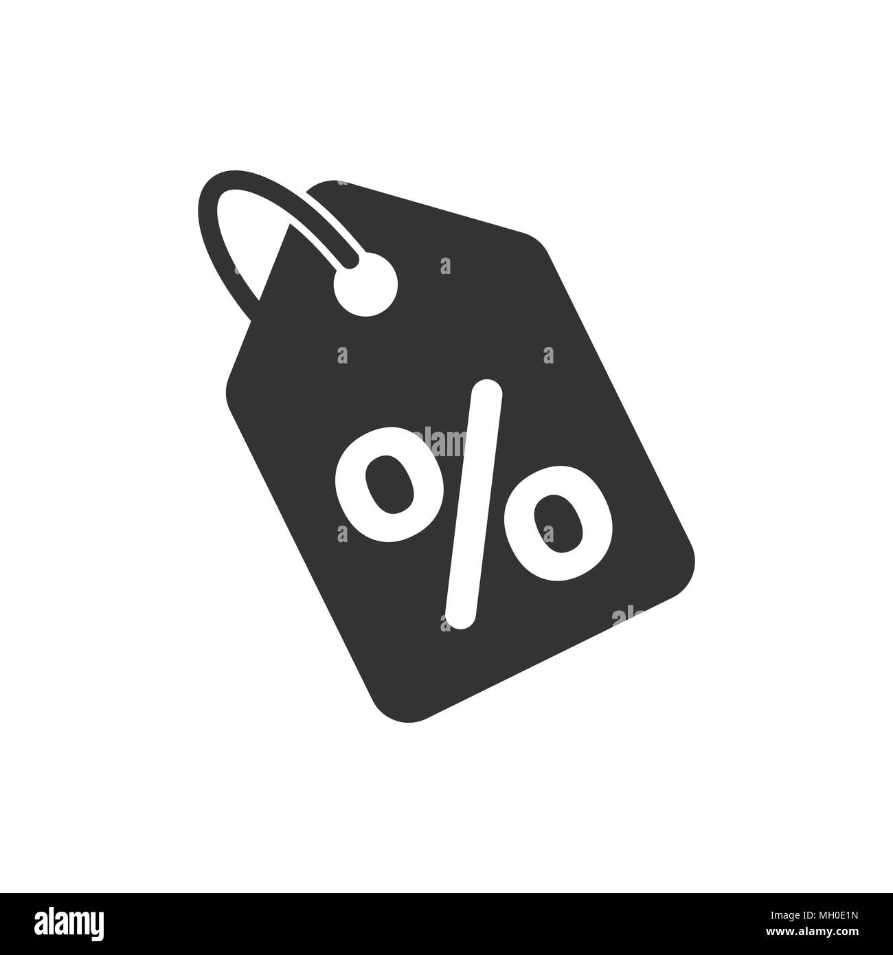 Remise d'achat tag icône dans télévision style. Un pourcentage de remise coupon illustration sur fond blanc isolé. Badge boutique concept d'entreprise. Illustration de Vecteur