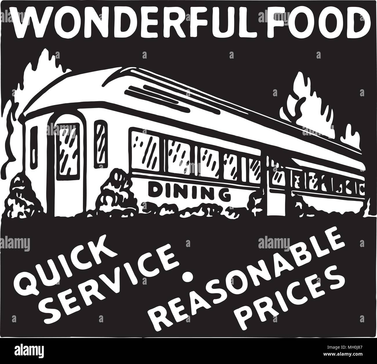 Excellente nourriture - Retro Art Ad Banner Illustration de Vecteur