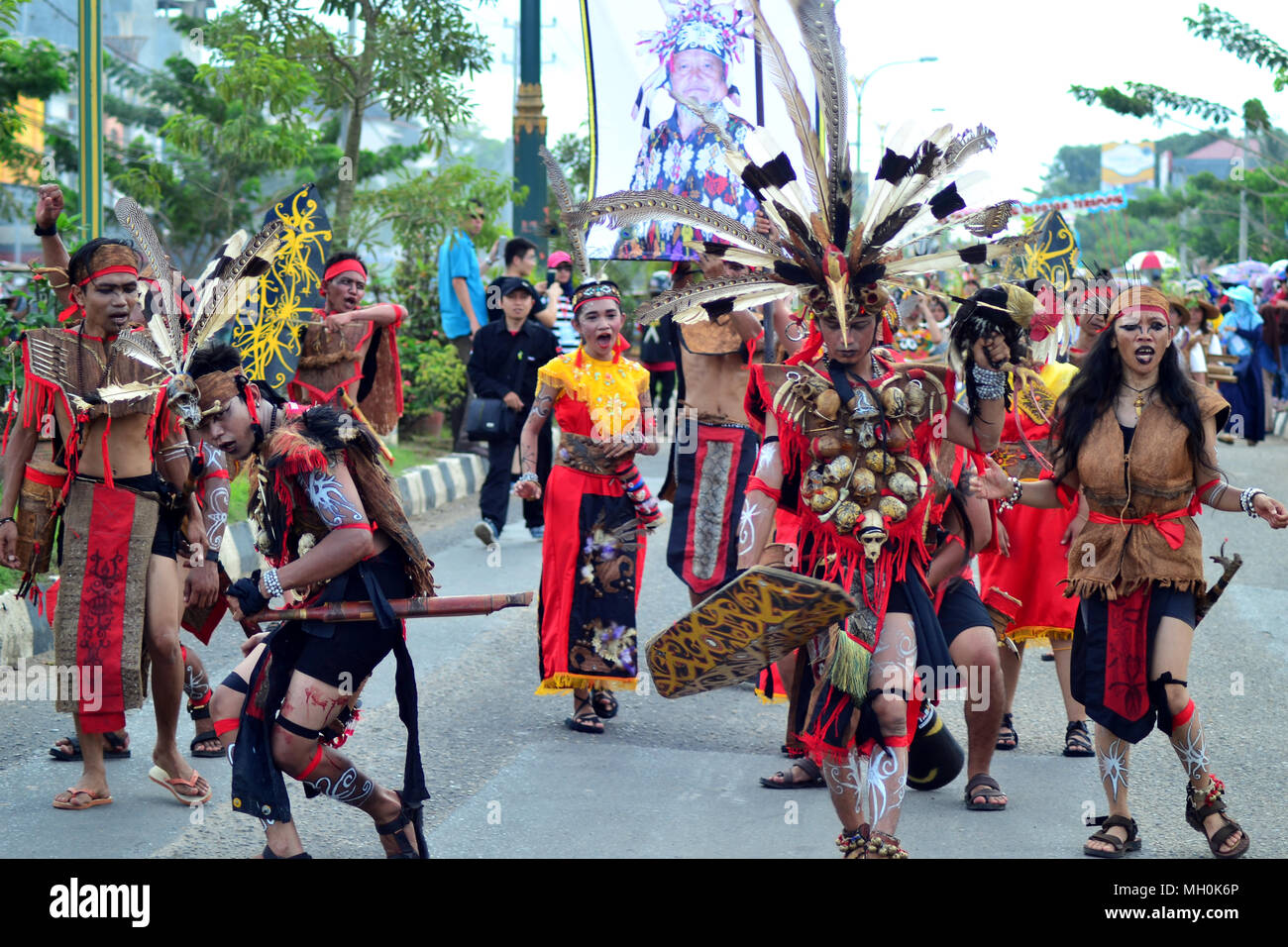 Festival culturel de Bornéo a lieu une fois par an dans le sud de Bornéo, Indonésie. Banque D'Images