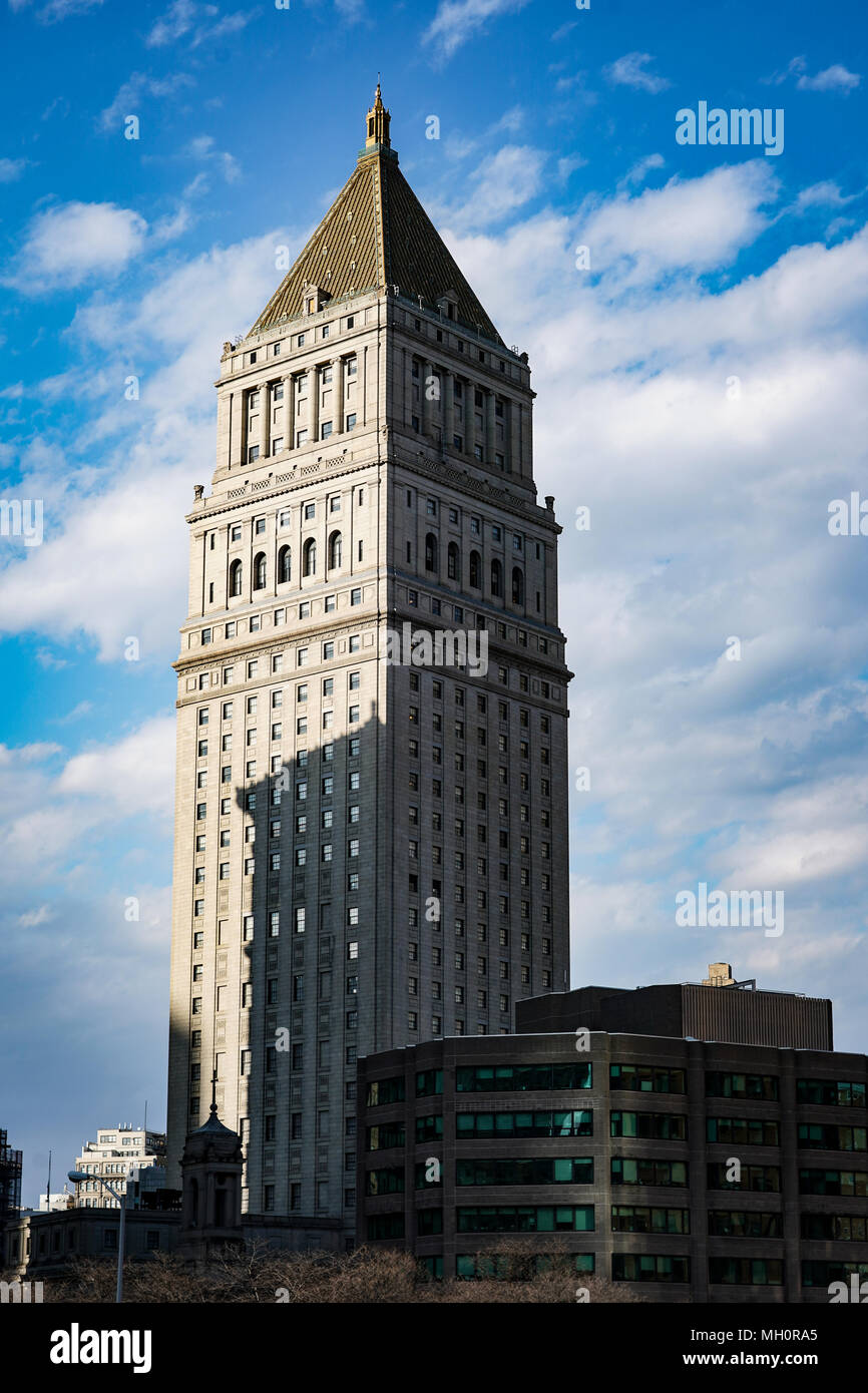 Le Thurgood Marshall United States Courthouse à New York, aux États-Unis. À partir d'une série de photos de voyage aux États-Unis. Date de la photo : Banque D'Images