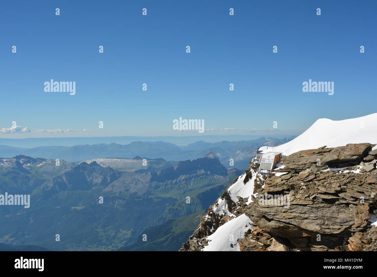 Vue du refuge du Goutere, Mont Blanc Banque D'Images