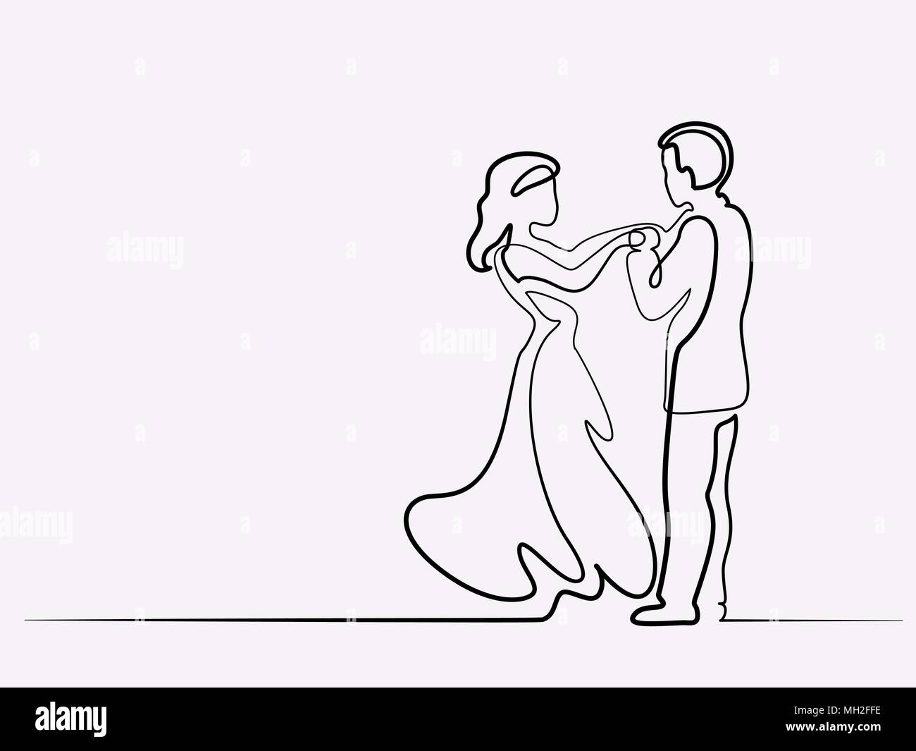 Couple d'amoureux sur fond blanc Illustration de Vecteur